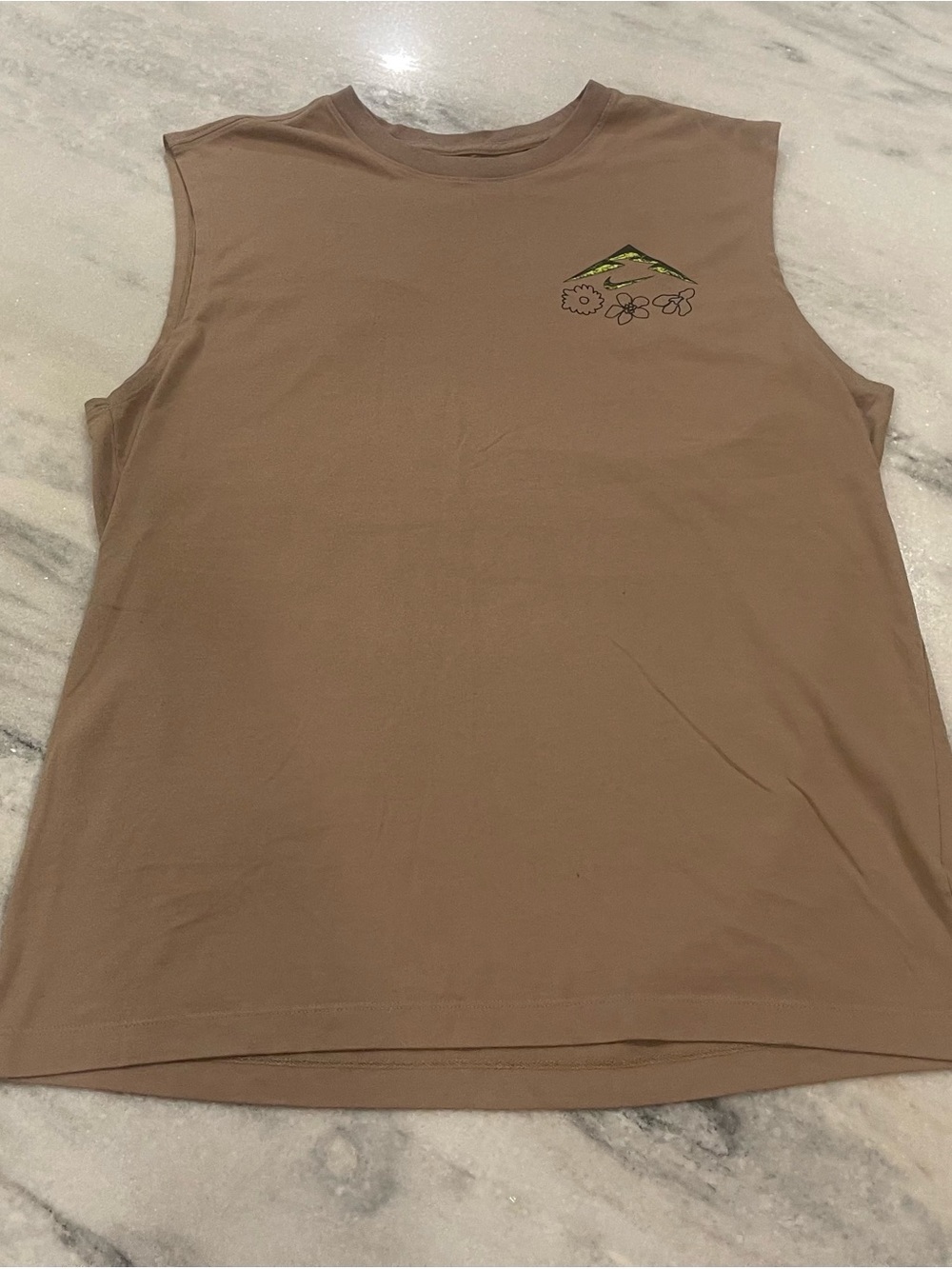 Men’s Nike Brown Dri-Fit Crew Tee with White Logo